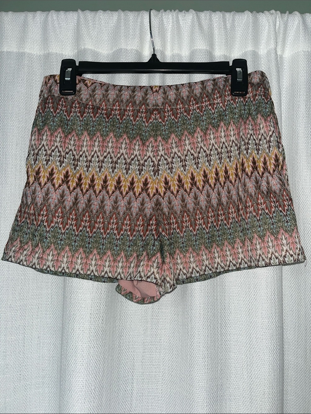 Ark & Co Multicolor High-Waist Patterned Shorts — Pink & Green Accents